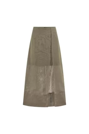 Amber Slit Layered Organza Maxi Skirt