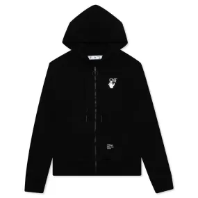 Caravaggio Arrow Slim Zip Hoodie - Black/White