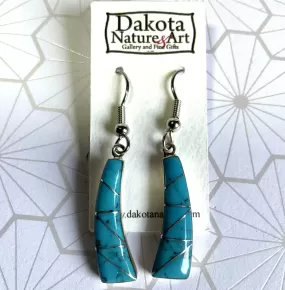 Flowing Kingman Turquoise Inlay Earrings