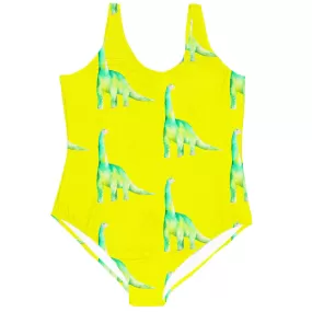 Fluro Dinosaurs Women's One Piece Sleeveless Swimsuit