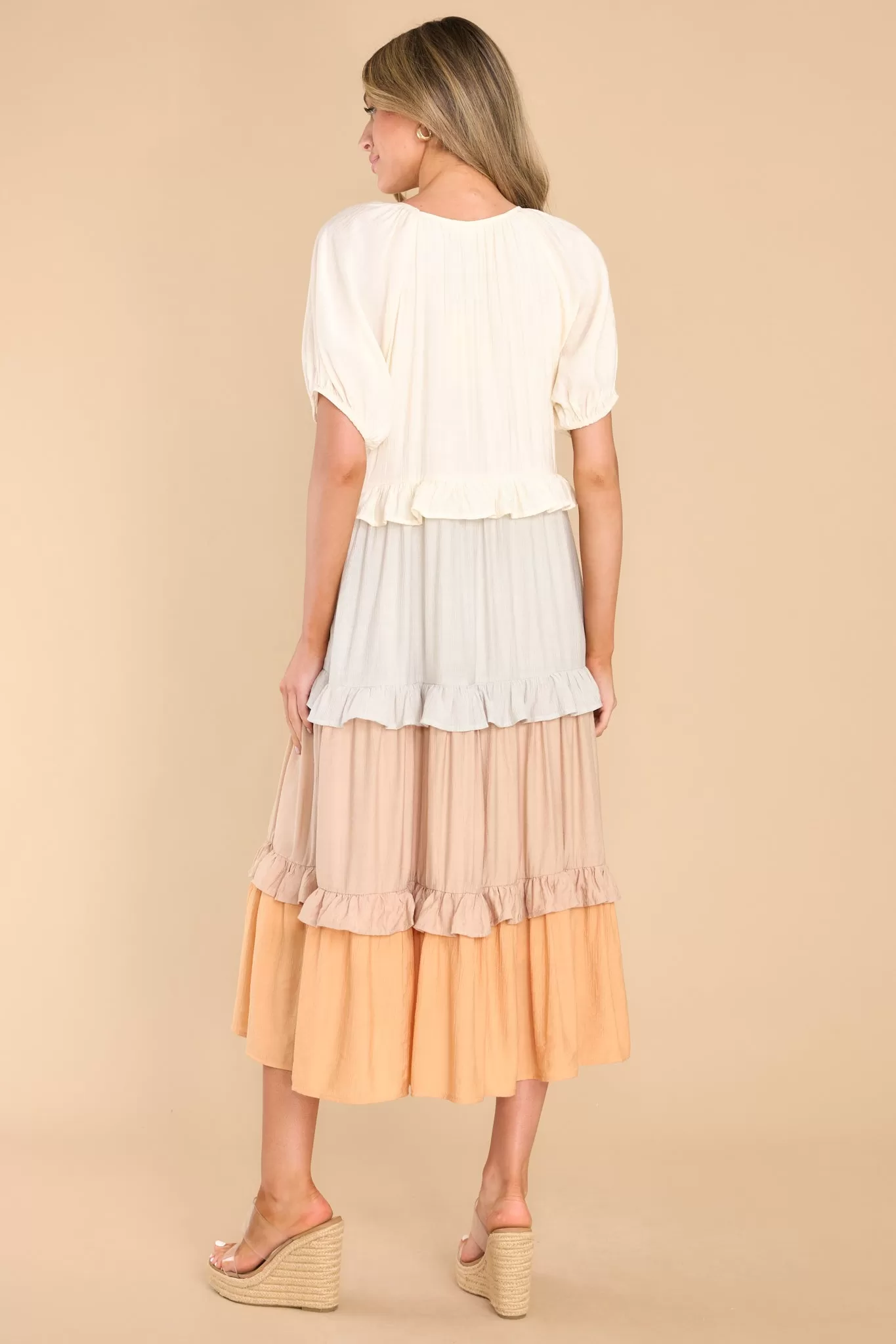 For My Sake Natural Multi Midi Dress