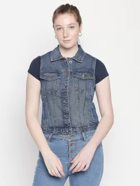 Hamburg Mid Blue Denim Vest Jacket