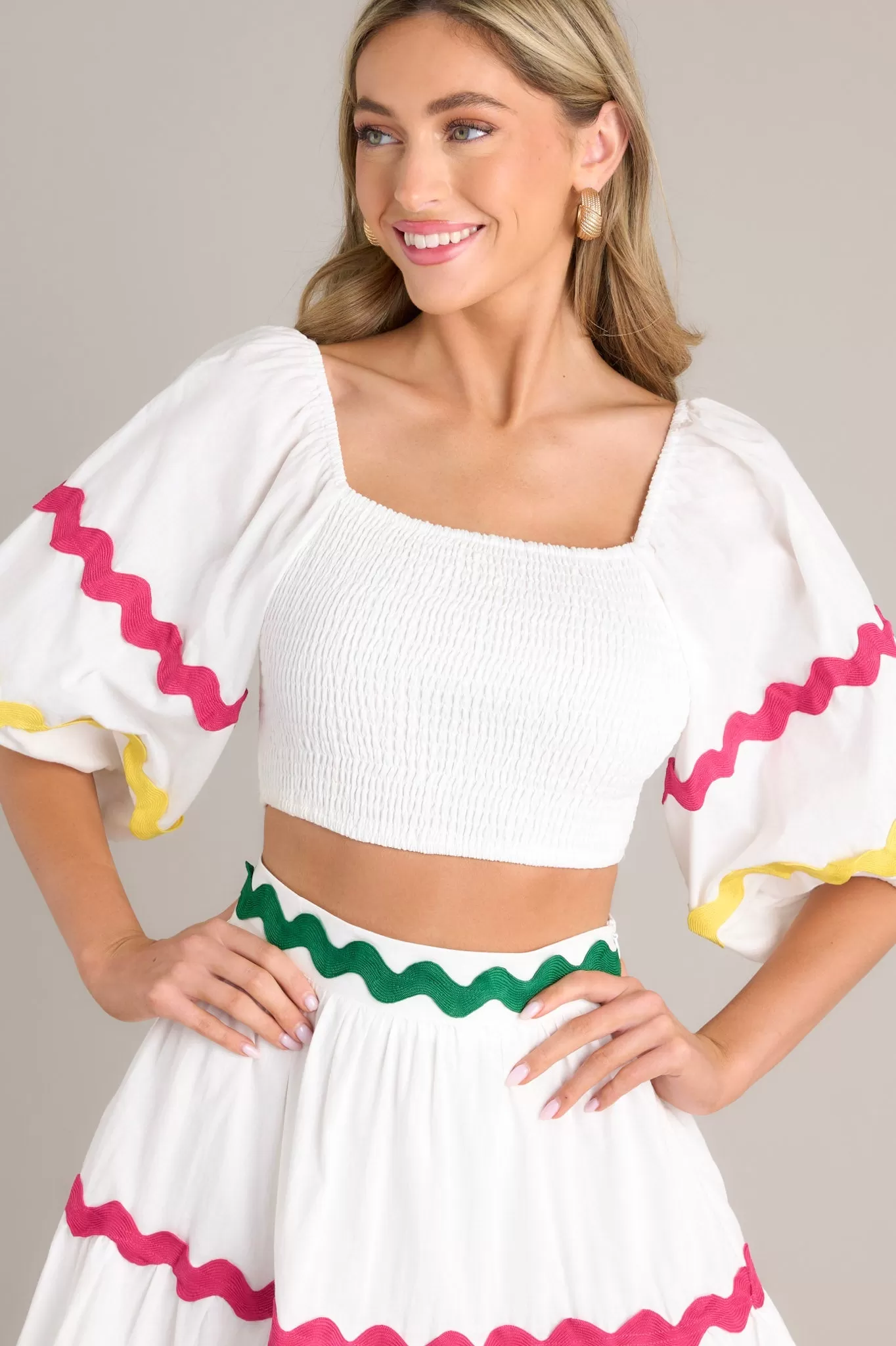 Look Again 100% Cotton White Crop Top