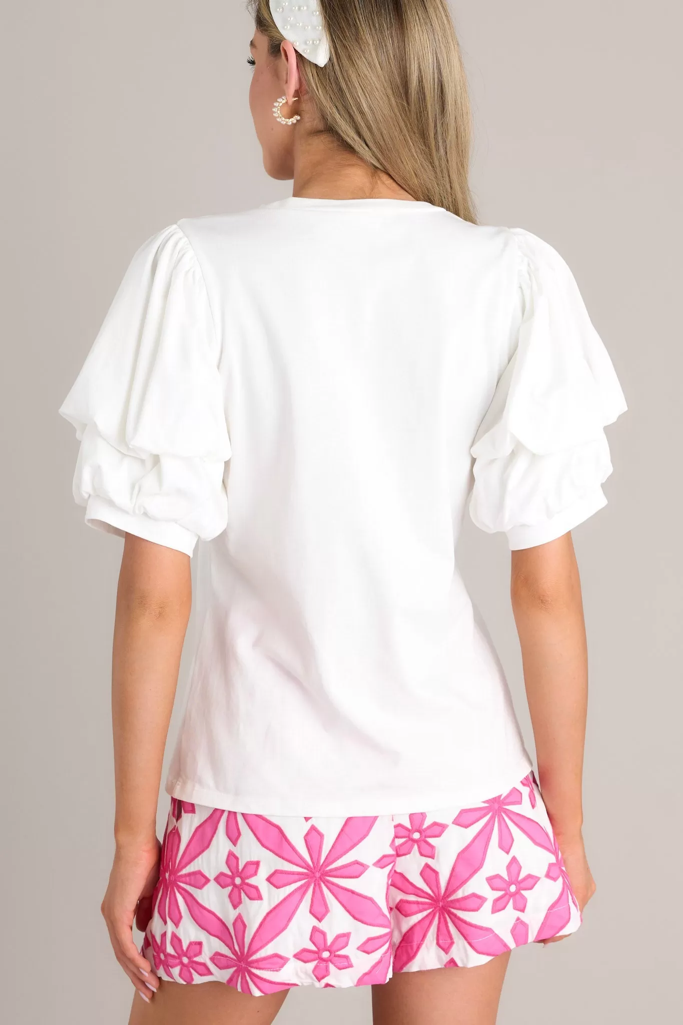 Purely Me Ivory Cotton Short Sleeve Top