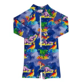 Space Dinosaurs Unisex Long Sleeve Zip Swimmers