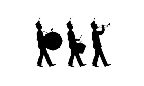 Three Musician Music Instruments Wall Sticker